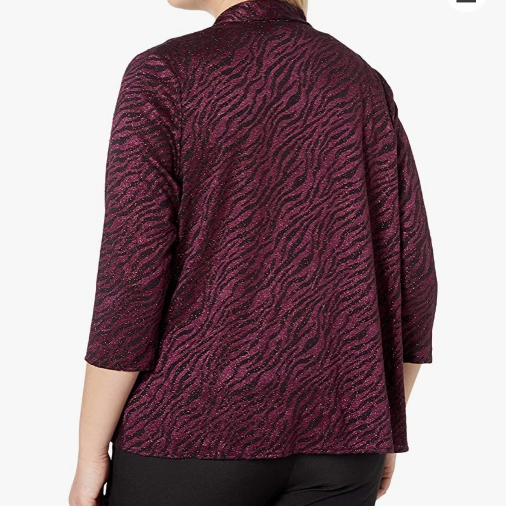 Burnout Twinset Tank Top Jacket Black/Wine Zebr,